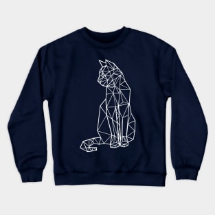 Cat polygone white Crewneck Sweatshirt